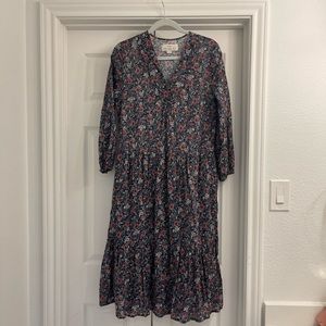 Trovata Birds of Paradis midi floral dress, NWOT Size XS